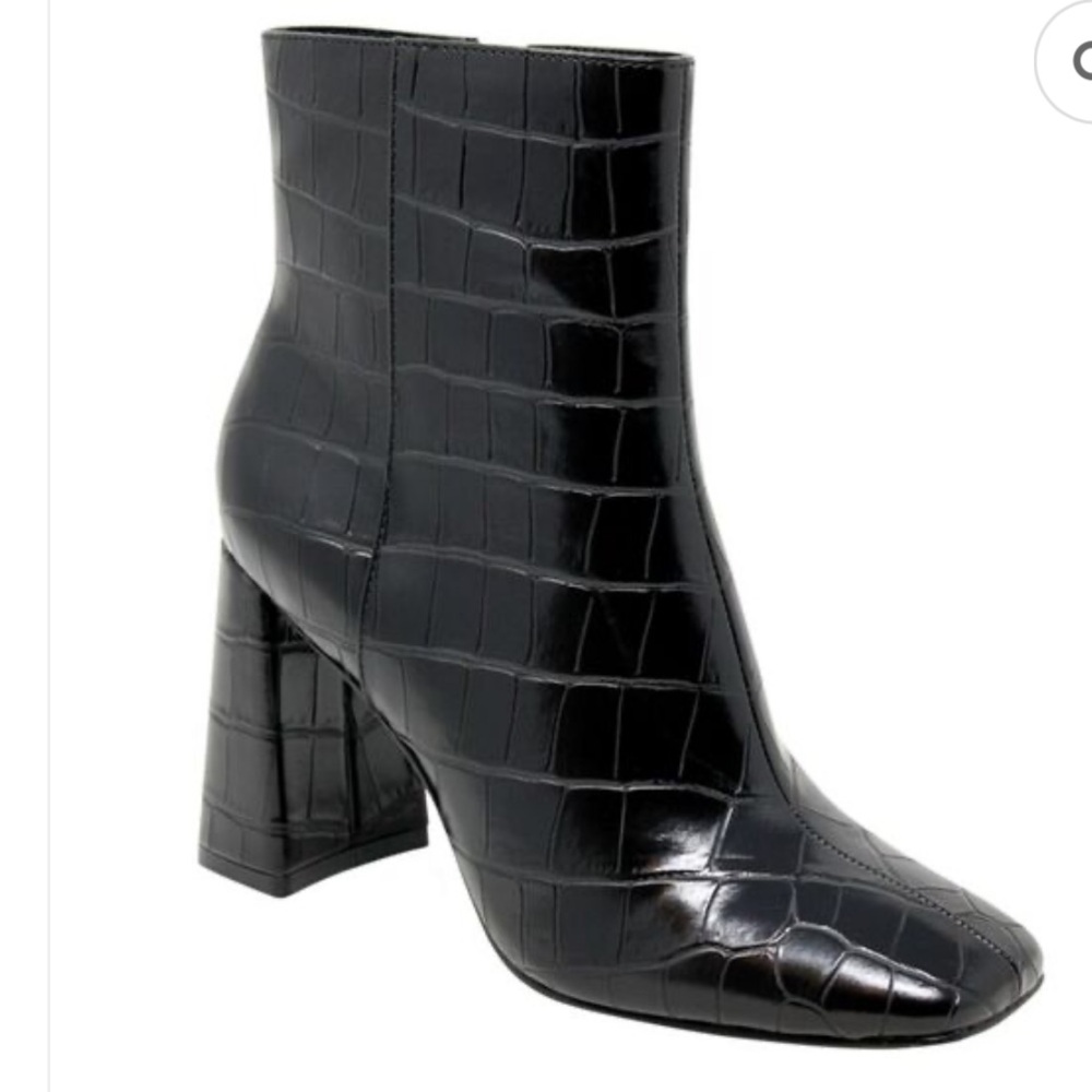 CHARLES BY CHARLES DAVID Womens Black Croc Padded Teigan Zip-Up Booties 9.5M
21